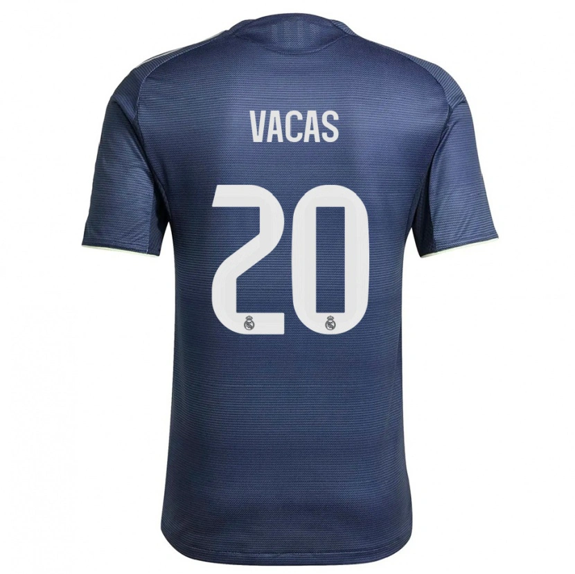 Danxen Mujer Camiseta Juan Vacas #20 Azul Marino Plata 2ª Equipación 2025/26 La Camisa