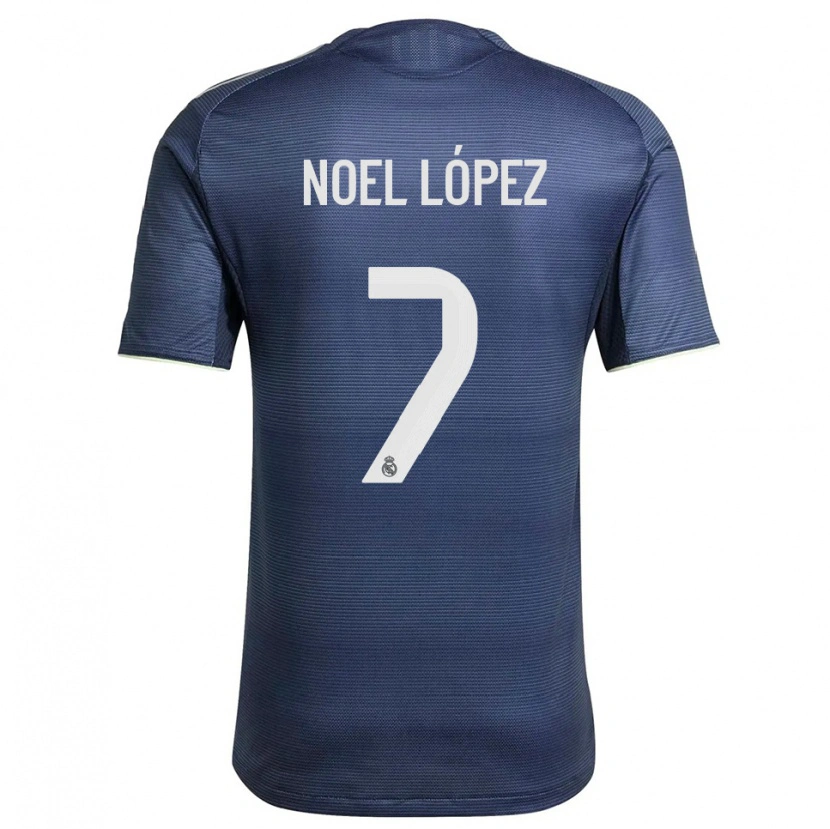 Danxen Mujer Camiseta Noel López #7 Azul Marino Plata 2ª Equipación 2025/26 La Camisa