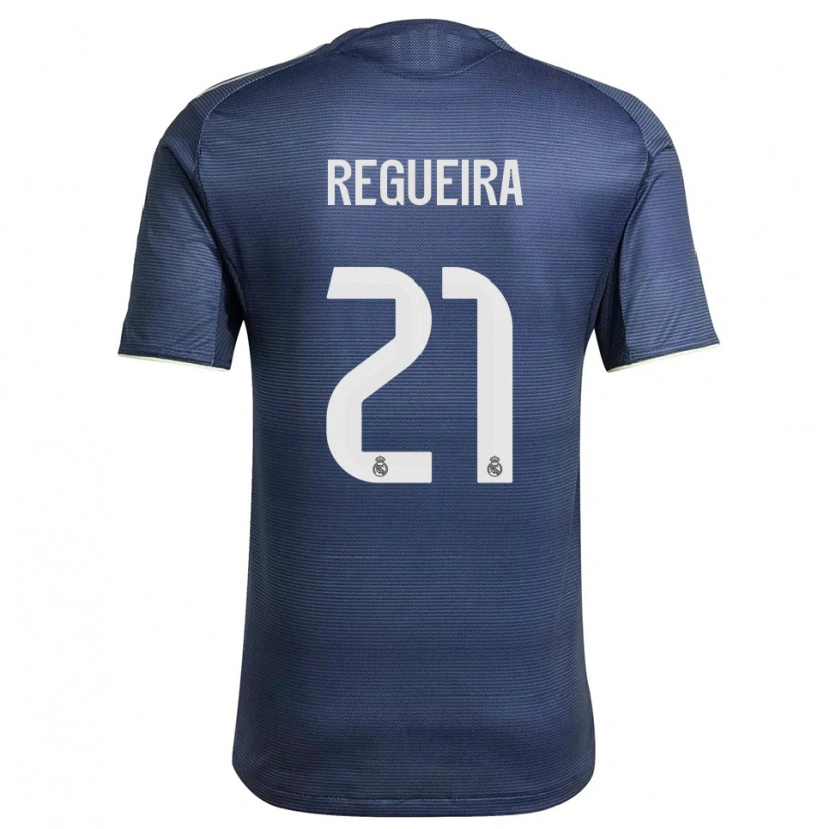 Danxen Mujer Camiseta Izan Regueira #21 Azul Marino Plata 2ª Equipación 2025/26 La Camisa