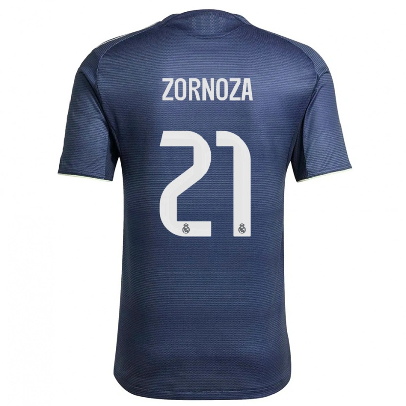 Danxen Mujer Camiseta Claudia Zornoza #21 Azul Marino Plata 2ª Equipación 2025/26 La Camisa