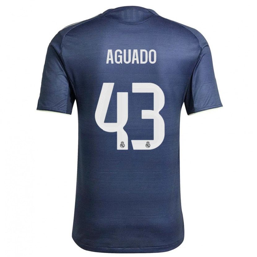 Danxen Mujer Camiseta Diego Aguado #43 Azul Marino Plata 2ª Equipación 2025/26 La Camisa