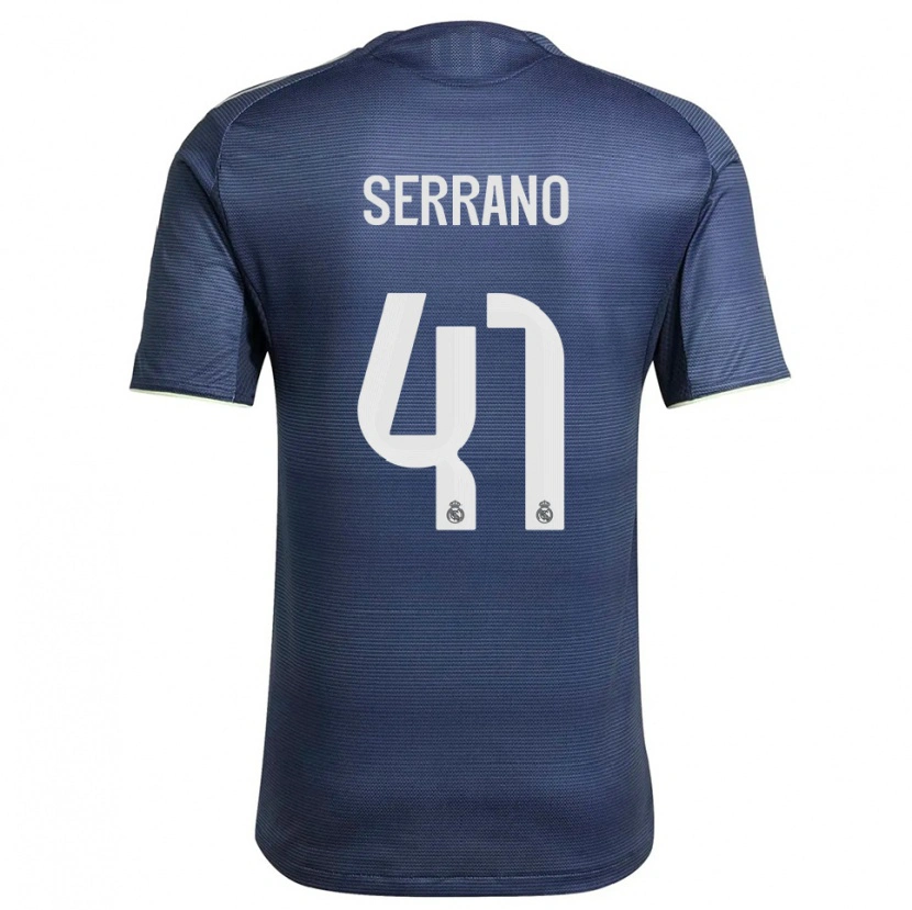 Danxen Mujer Camiseta Manu Serrano #41 Azul Marino Plata 2ª Equipación 2025/26 La Camisa