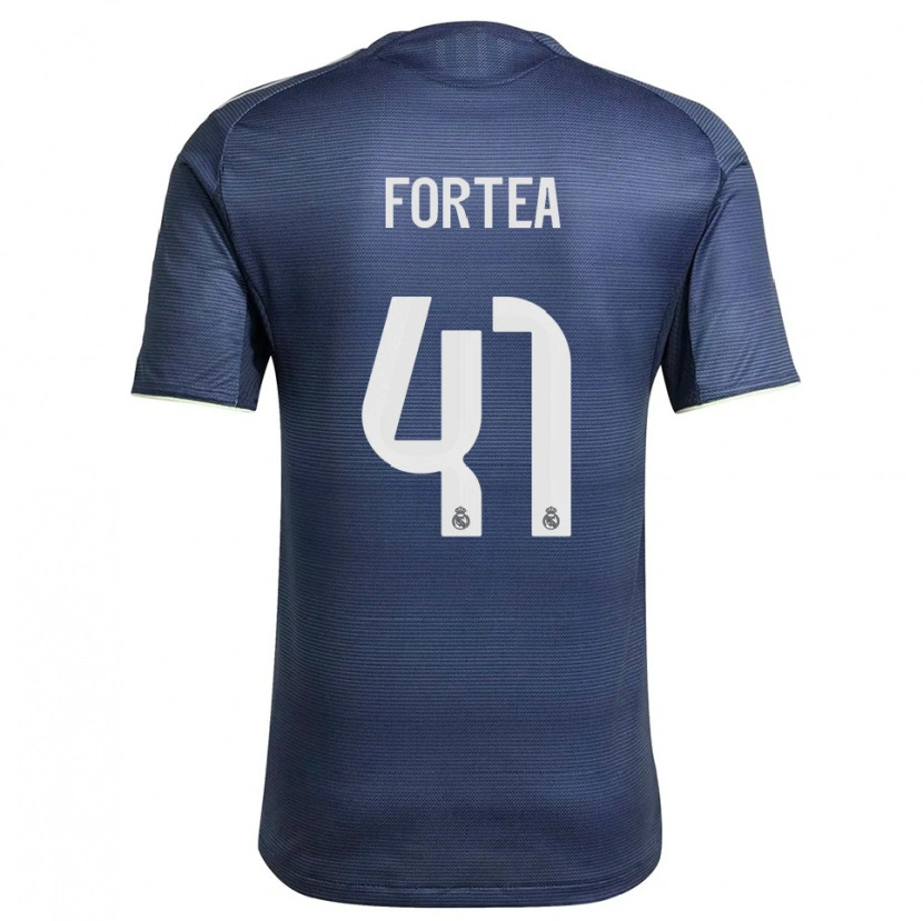 Danxen Mujer Camiseta Jesús Fortea #41 Azul Marino Plata 2ª Equipación 2025/26 La Camisa