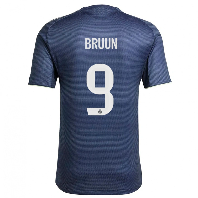 Danxen Mujer Camiseta Signe Bruun #9 Azul Marino Plata 2ª Equipación 2025/26 La Camisa
