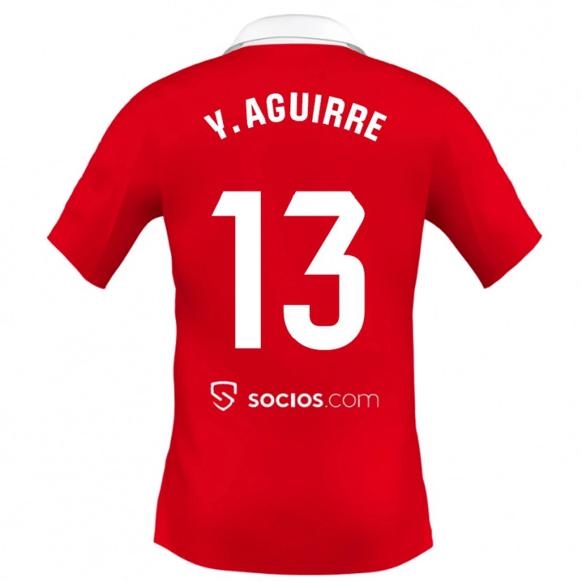 Danxen Mujer Camiseta Yolanda Aguirre Gutiérrez #13 Rojo Blanco Gris 2ª Equipación 2025/26 La Camisa