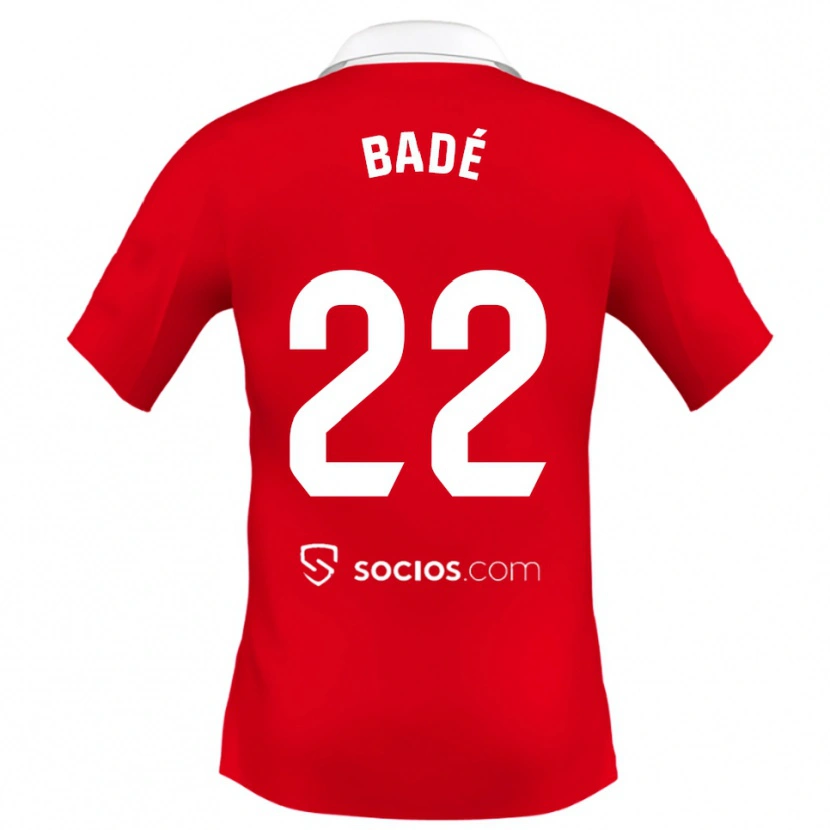 Danxen Mujer Camiseta Loïc Badé #22 Rojo Blanco Gris 2ª Equipación 2025/26 La Camisa