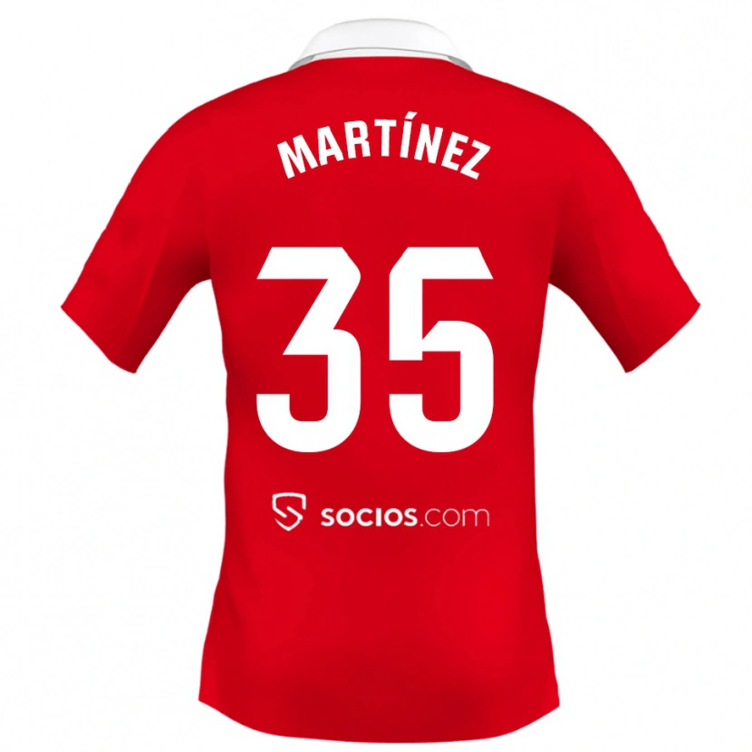 Danxen Mujer Camiseta Ramón Martínez #35 Rojo Blanco Gris 2ª Equipación 2025/26 La Camisa