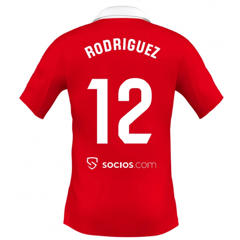 Danxen Mujer Camiseta Lucía María Rodríguez Herrero #12 Rojo Blanco Gris 2ª Equipación 2025/26 La Camisa