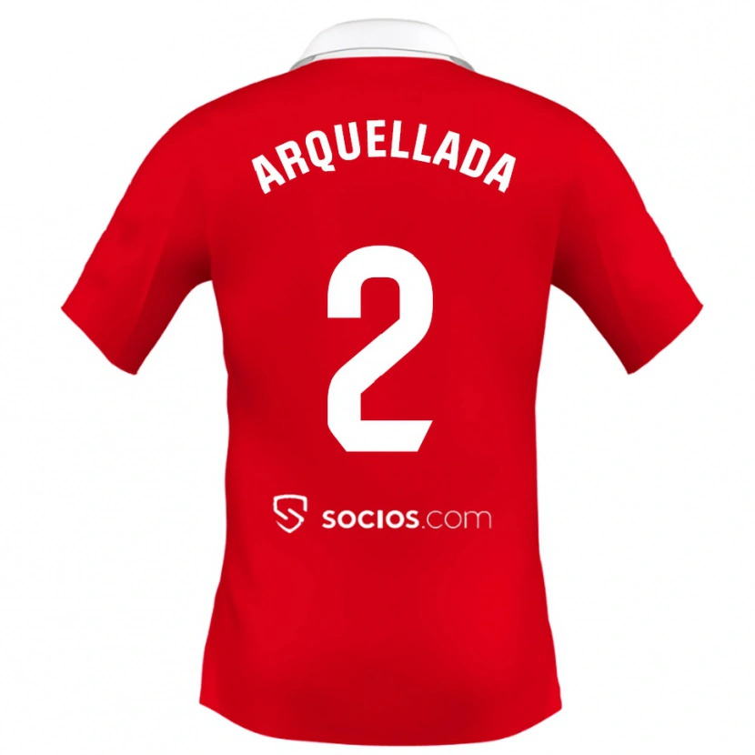 Danxen Mujer Camiseta Álvaro Arquellada #2 Rojo Blanco Gris 2ª Equipación 2025/26 La Camisa