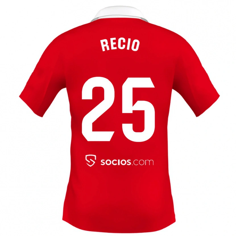 Danxen Mujer Camiseta Sergio Recio #25 Rojo Blanco Gris 2ª Equipación 2025/26 La Camisa