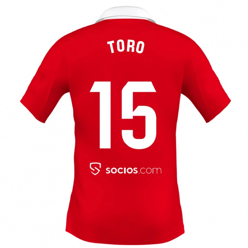 Danxen Mujer Camiseta Juanan Toro #15 Rojo Blanco Gris 2ª Equipación 2025/26 La Camisa