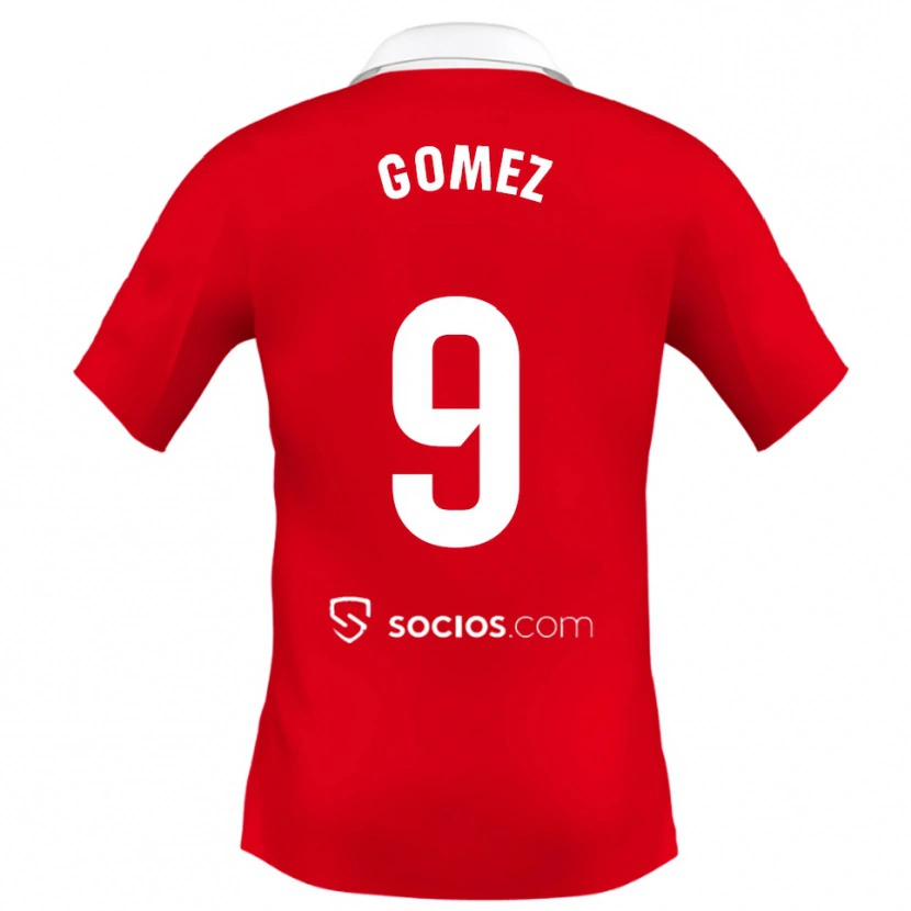 Danxen Mujer Camiseta Raúl Gómez #9 Rojo Blanco Gris 2ª Equipación 2025/26 La Camisa