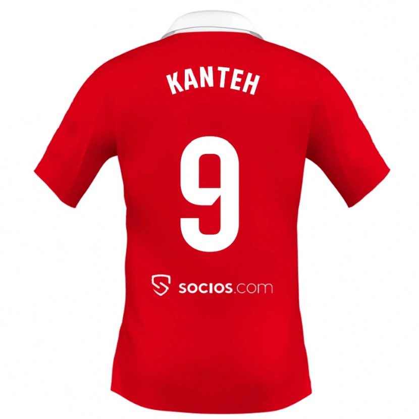 Danxen Mujer Camiseta Fatoumata Kanteh I Cham #9 Rojo Blanco Gris 2ª Equipación 2025/26 La Camisa