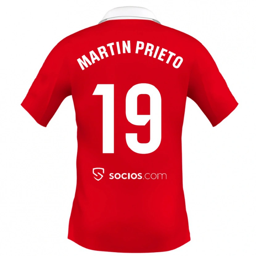 Danxen Mujer Camiseta Cristina Martín-Prieto Gutiérrez #19 Rojo Blanco Gris 2ª Equipación 2025/26 La Camisa