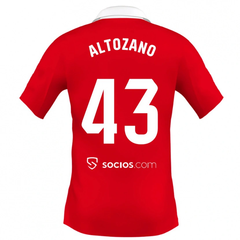 Danxen Mujer Camiseta Edu Altozano #43 Rojo Blanco Gris 2ª Equipación 2025/26 La Camisa