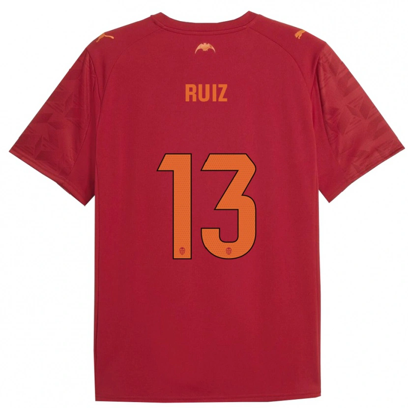 Danxen Mujer Camiseta Nil Ruiz #13 Rojo Naranja 2ª Equipación 2025/26 La Camisa