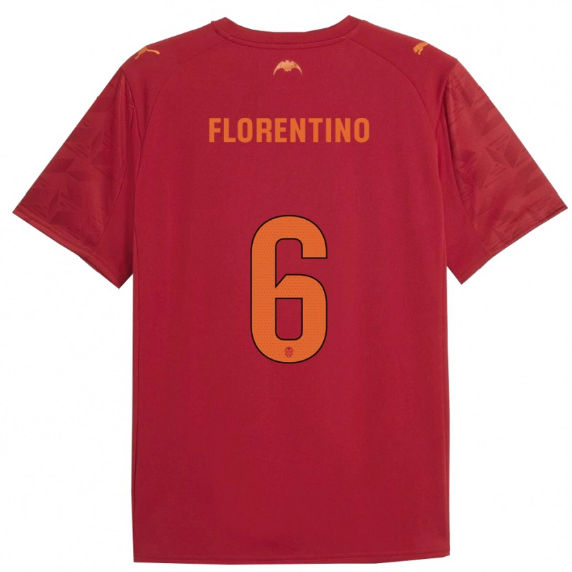 Danxen Mujer Camiseta Claudia Florentino #6 Rojo Naranja 2ª Equipación 2025/26 La Camisa