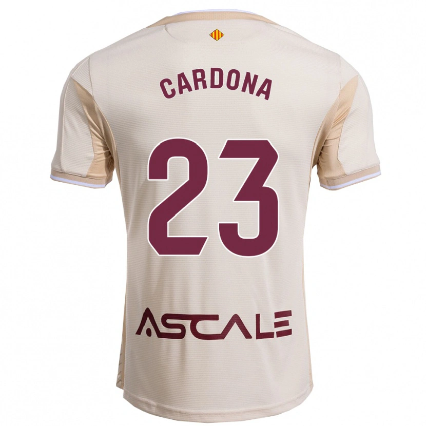 Danxen Mujer Camiseta Sergi Cardona #23 Blanquecino Burdeos 2ª Equipación 2025/26 La Camisa