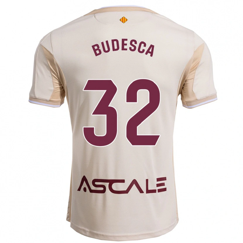 Danxen Mujer Camiseta Daniel Budesca #32 Blanquecino Burdeos 2ª Equipación 2025/26 La Camisa