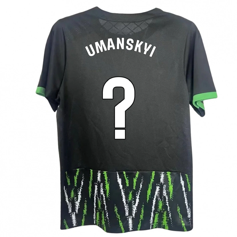 Danxen Mujer Camiseta Volodymyr Umanskyi #0 Negro Verde 2ª Equipación 2025/26 La Camisa