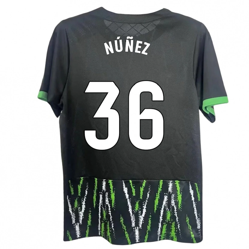 Danxen Mujer Camiseta Rafa Núñez #36 Negro Verde 2ª Equipación 2025/26 La Camisa