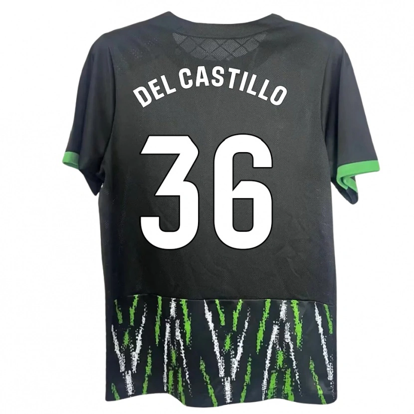 Danxen Mujer Camiseta Gonzalo Del Castillo #36 Negro Verde 2ª Equipación 2025/26 La Camisa