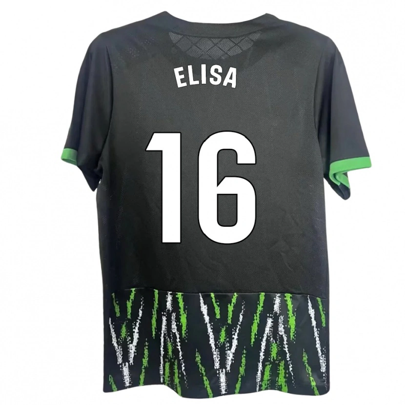 Danxen Mujer Camiseta Elisa Tomé #16 Negro Verde 2ª Equipación 2025/26 La Camisa