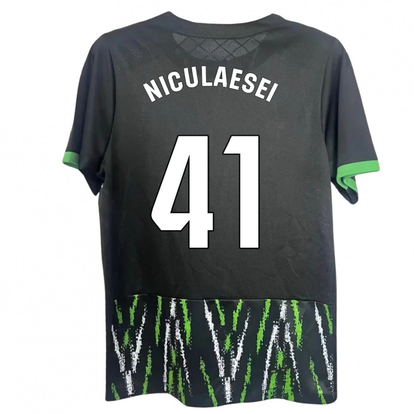 Danxen Mujer Camiseta Albert Niculăesei #41 Negro Verde 2ª Equipación 2025/26 La Camisa
