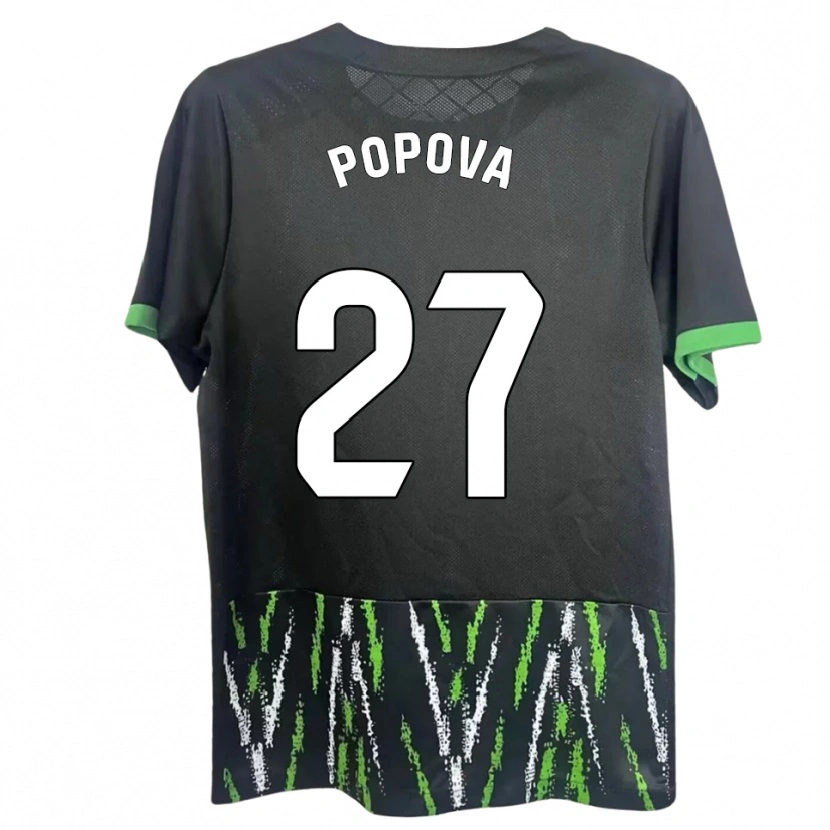 Danxen Mujer Camiseta Ángela Popova Fedorova #27 Negro Verde 2ª Equipación 2025/26 La Camisa