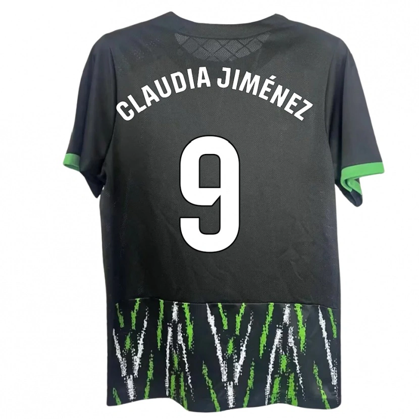 Danxen Mujer Camiseta Claudia Jiménez Gutiérrez #9 Negro Verde 2ª Equipación 2025/26 La Camisa