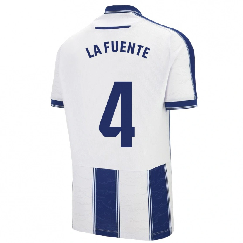 Danxen Mujer Camiseta Adrián De La Fuente #4 Azul Marino Blanco 2ª Equipación 2025/26 La Camisa