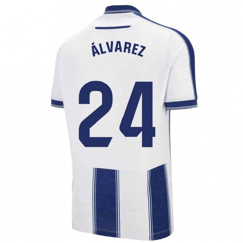 Danxen Mujer Camiseta Carlos Álvarez #24 Azul Marino Blanco 2ª Equipación 2025/26 La Camisa