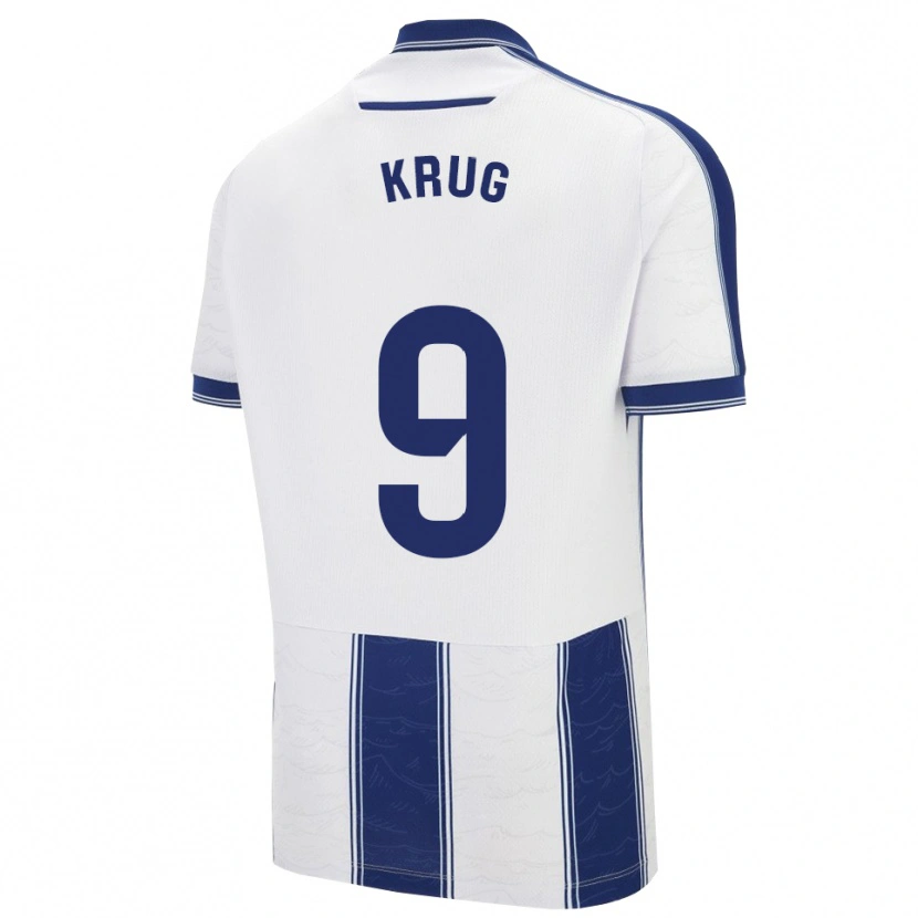 Danxen Mujer Camiseta Frederick Krug #9 Azul Marino Blanco 2ª Equipación 2025/26 La Camisa