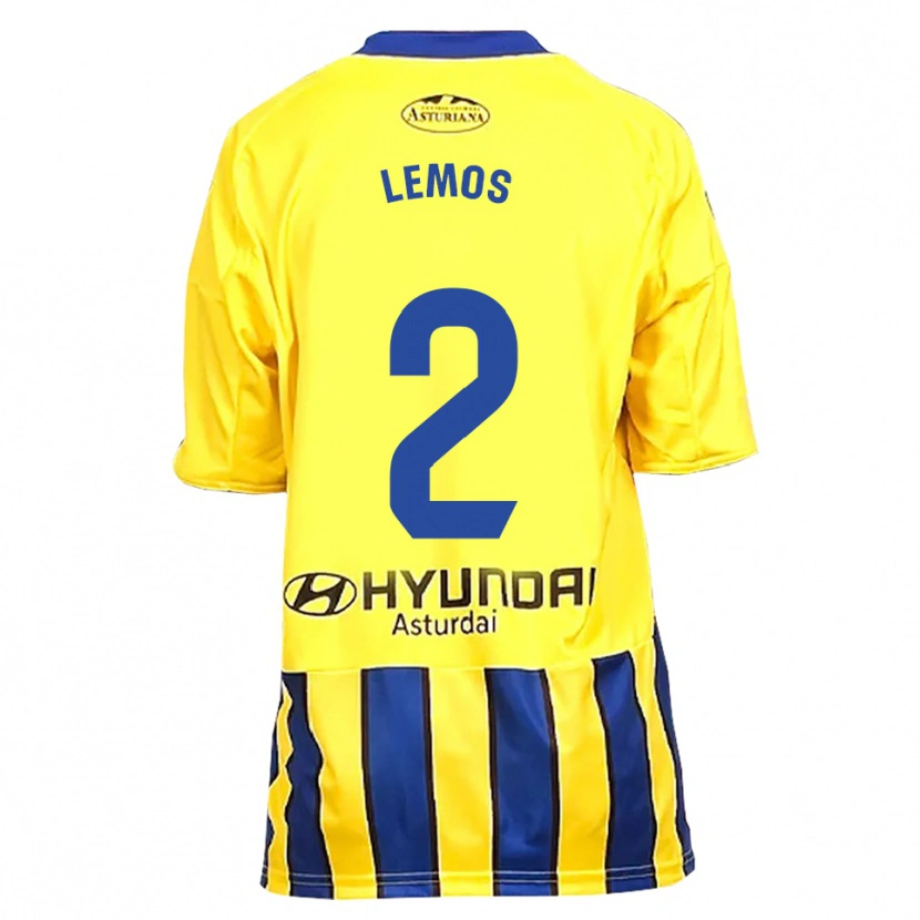 Danxen Mujer Camiseta Álvaro Lemos #2 Amarillo Azul 2ª Equipación 2025/26 La Camisa