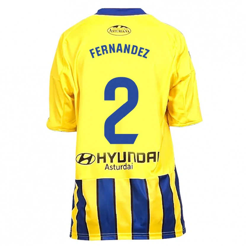 Danxen Mujer Camiseta Adrián Fernández #2 Amarillo Azul 2ª Equipación 2025/26 La Camisa