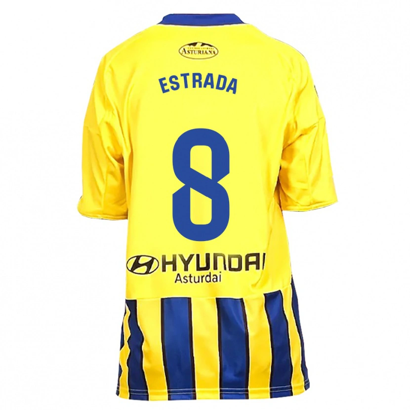 Danxen Mujer Camiseta Nacho Estrada #8 Amarillo Azul 2ª Equipación 2025/26 La Camisa