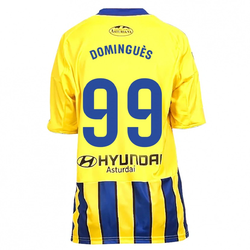 Danxen Mujer Camiseta Brandon Dominguès #99 Amarillo Azul 2ª Equipación 2025/26 La Camisa