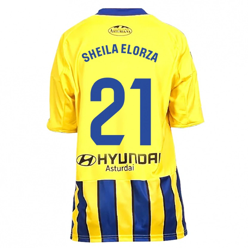 Danxen Mujer Camiseta Sheila Elorza #21 Amarillo Azul 2ª Equipación 2025/26 La Camisa