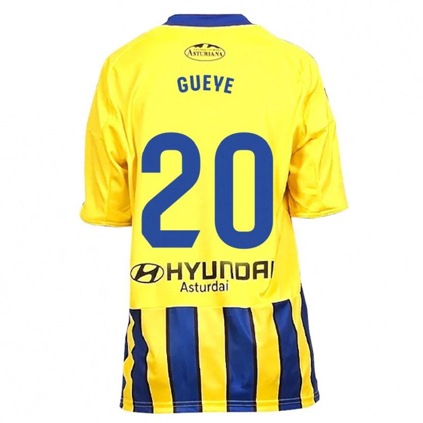 Danxen Mujer Camiseta Lamine Gueye #20 Amarillo Azul 2ª Equipación 2025/26 La Camisa