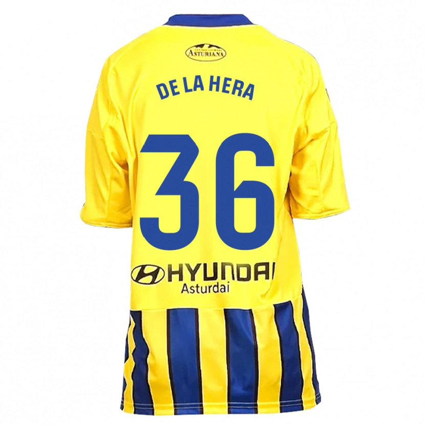 Danxen Mujer Camiseta Óscar De La Hera #36 Amarillo Azul 2ª Equipación 2025/26 La Camisa