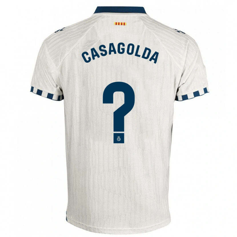 Danxen Mujer Camiseta Pau Casagolda #0 Blanco Azul 2ª Equipación 2025/26 La Camisa