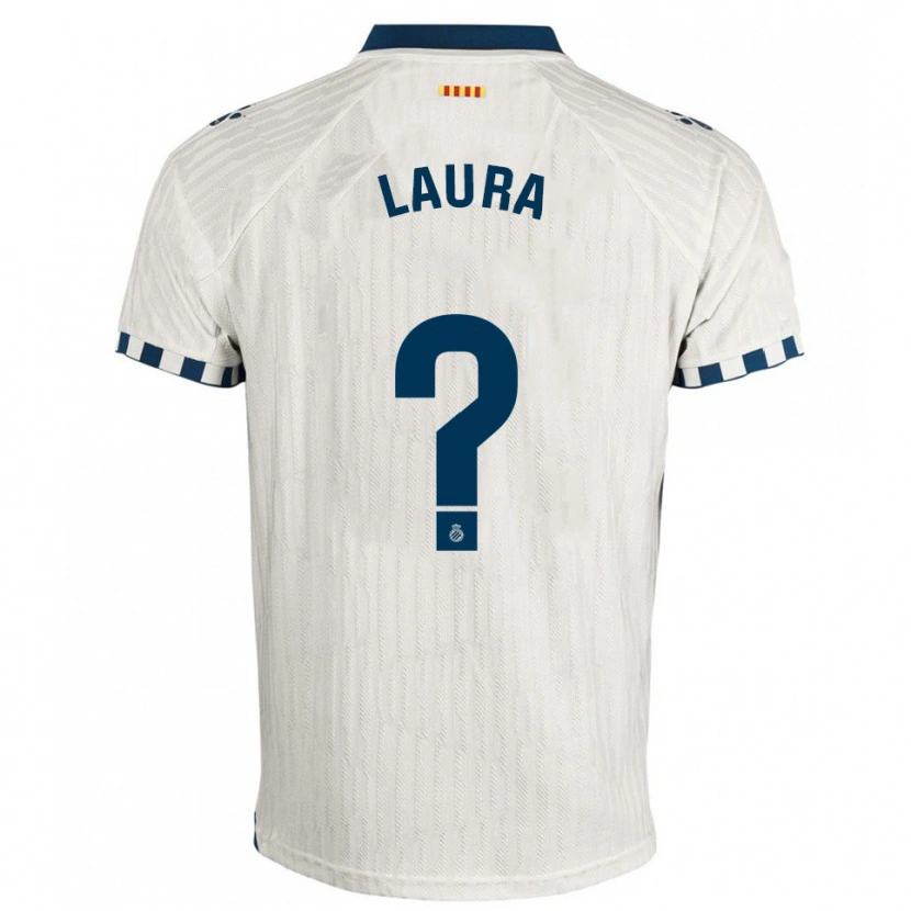 Danxen Mujer Camiseta Laura Martínez González #0 Blanco Azul 2ª Equipación 2025/26 La Camisa