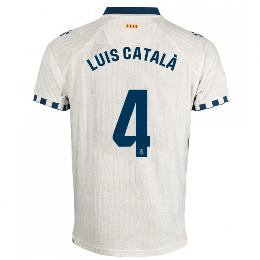 Danxen Mujer Camiseta José Luis Català #4 Blanco Azul 2ª Equipación 2025/26 La Camisa
