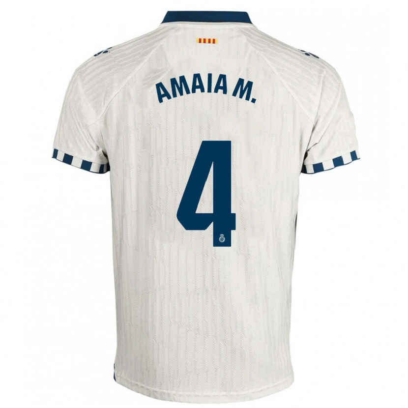 Danxen Mujer Camiseta Amaia Martínez De La Peña #4 Blanco Azul 2ª Equipación 2025/26 La Camisa