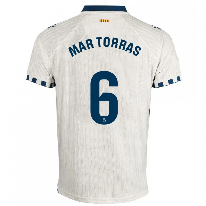 Danxen Mujer Camiseta Mar Torrás De Fortuny #6 Blanco Azul 2ª Equipación 2025/26 La Camisa