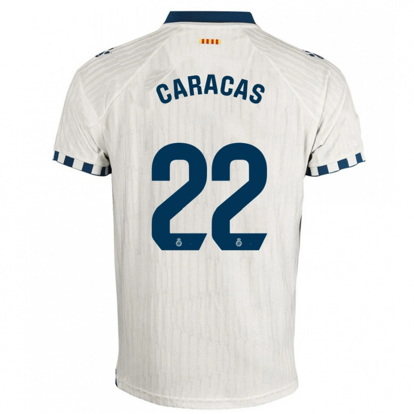 Danxen Mujer Camiseta Daniela Caracas González #22 Blanco Azul 2ª Equipación 2025/26 La Camisa