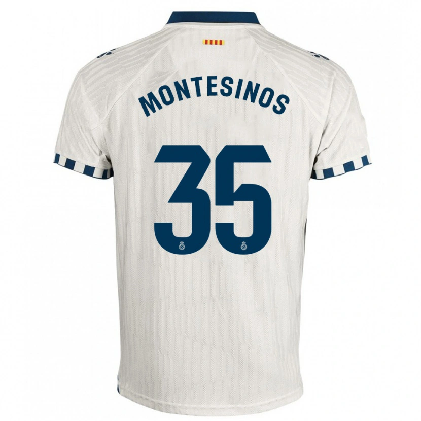 Danxen Mujer Camiseta Pol Montesinos #35 Blanco Azul 2ª Equipación 2025/26 La Camisa
