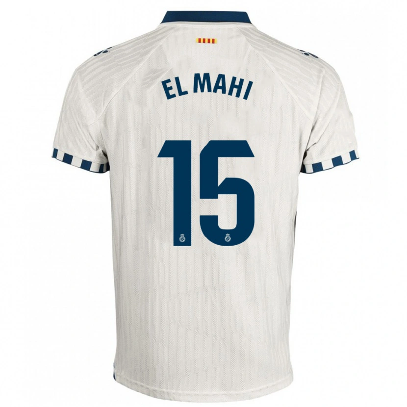 Danxen Mujer Camiseta Mohamed El Mahi #15 Blanco Azul 2ª Equipación 2025/26 La Camisa