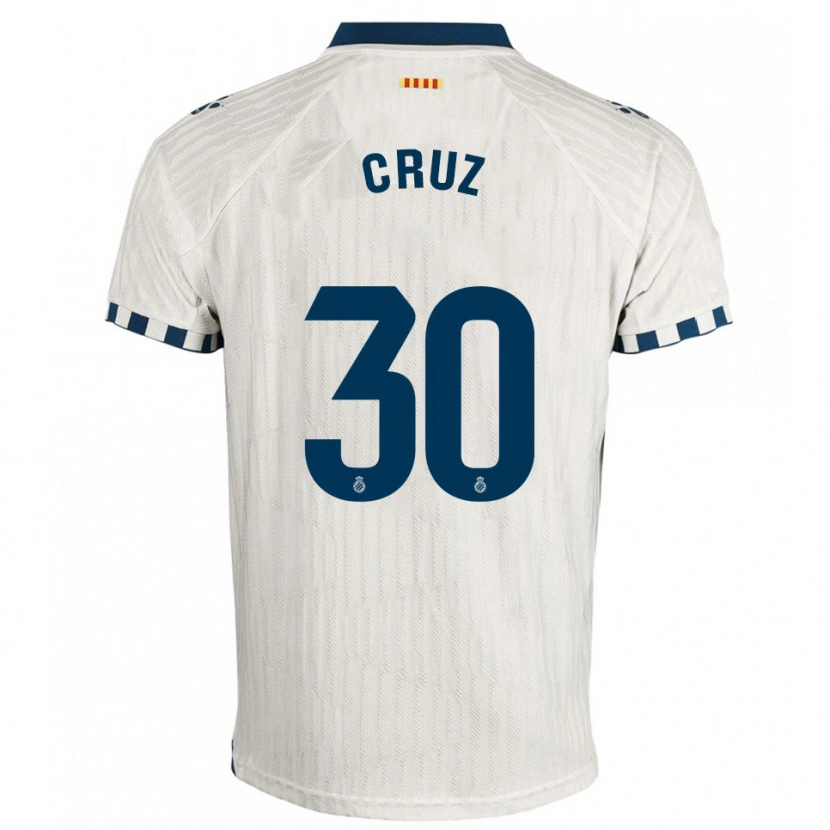 Danxen Mujer Camiseta Denis Cruz #30 Blanco Azul 2ª Equipación 2025/26 La Camisa