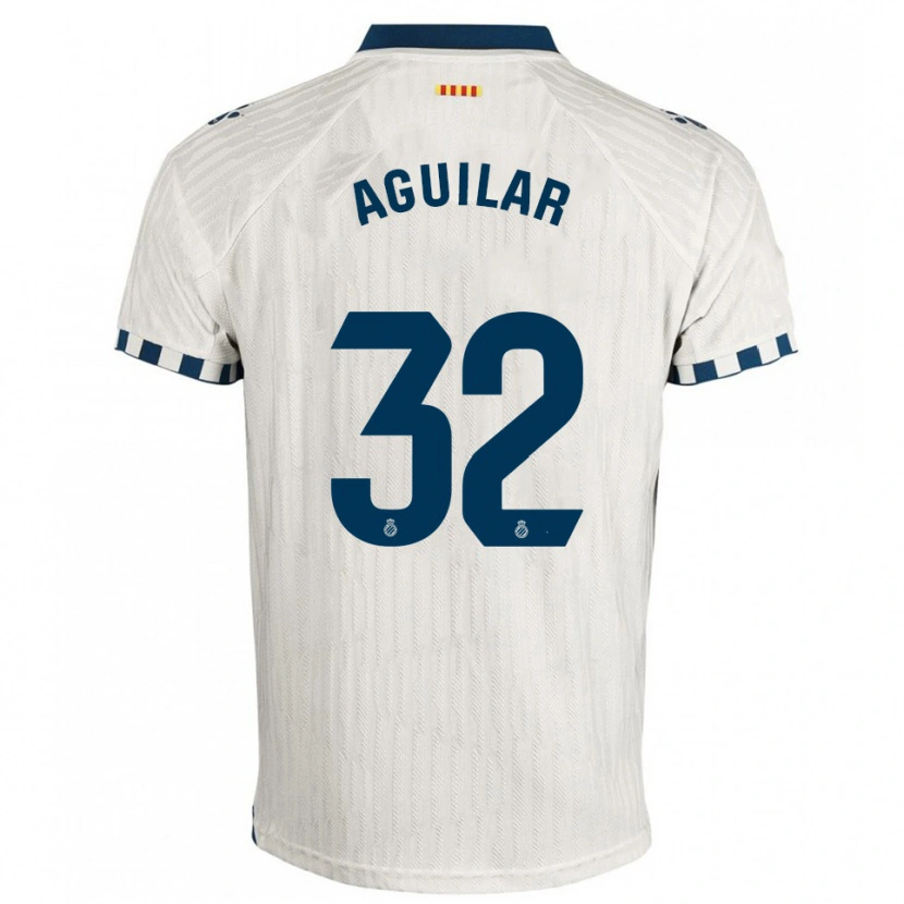 Danxen Mujer Camiseta Rubén Aguilar #32 Blanco Azul 2ª Equipación 2025/26 La Camisa